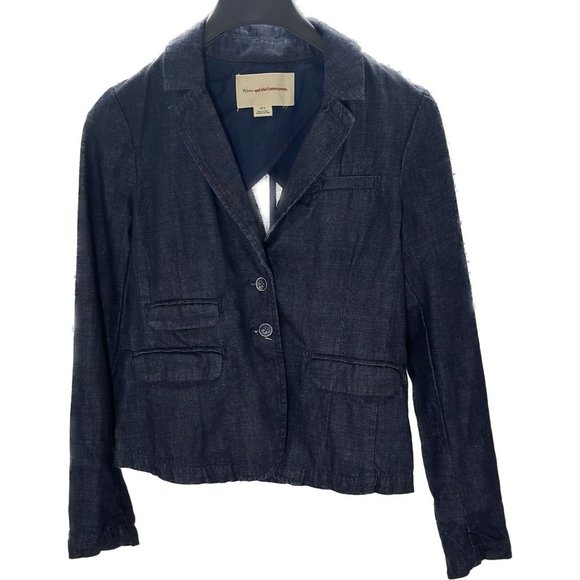 Anthropology Pilcro Letterpress Denim Jacket Size Small Lightweight‎ Long Sleeve - Picture 1 of 6
